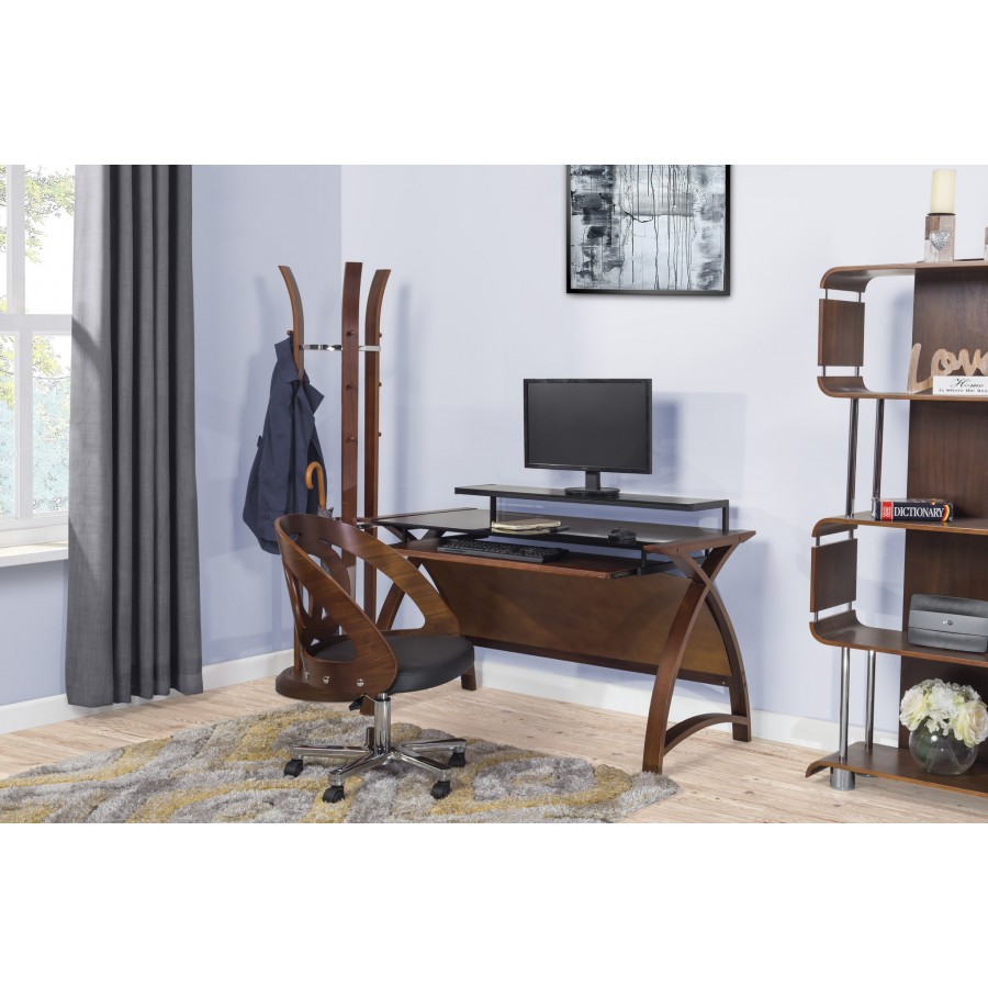 Curve Home Office Desk - Walnut, Oak or Grey Oak